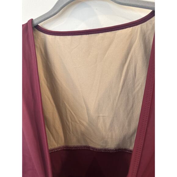 NWT Suffolk Embroidered Mesh 3/4 Sleeve Leotard Merlot M - Picture 6 of 8